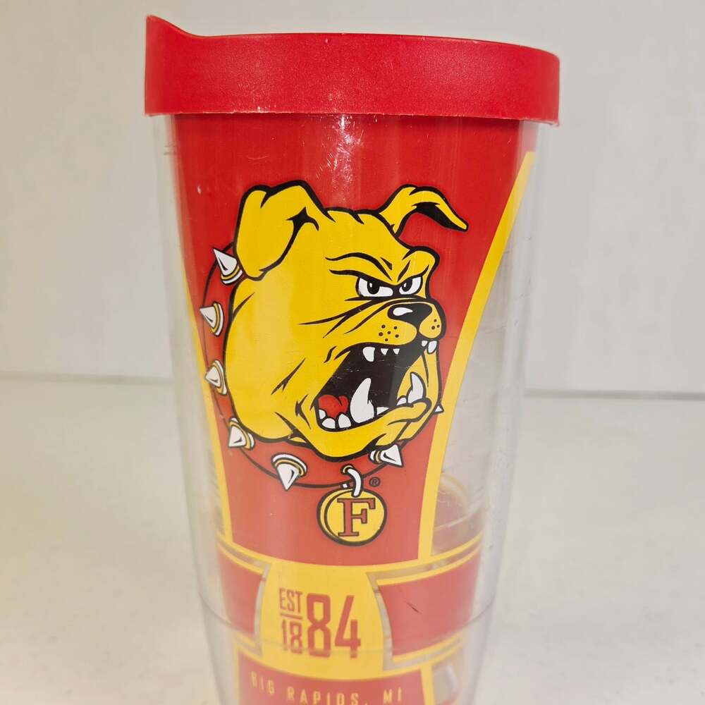 Tervis Ferris State Bulldogs Brutus Bulldog Insulated Travel Tumbler Red Lid
